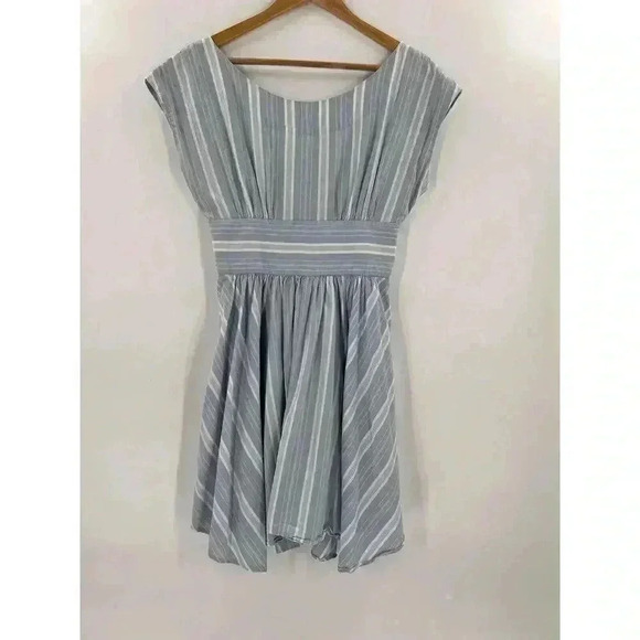 Anthro | Maple by Some Odd Rubies Blue Strip Allegra Women's Casual Dress Size 4 - Picture 2 of 7
